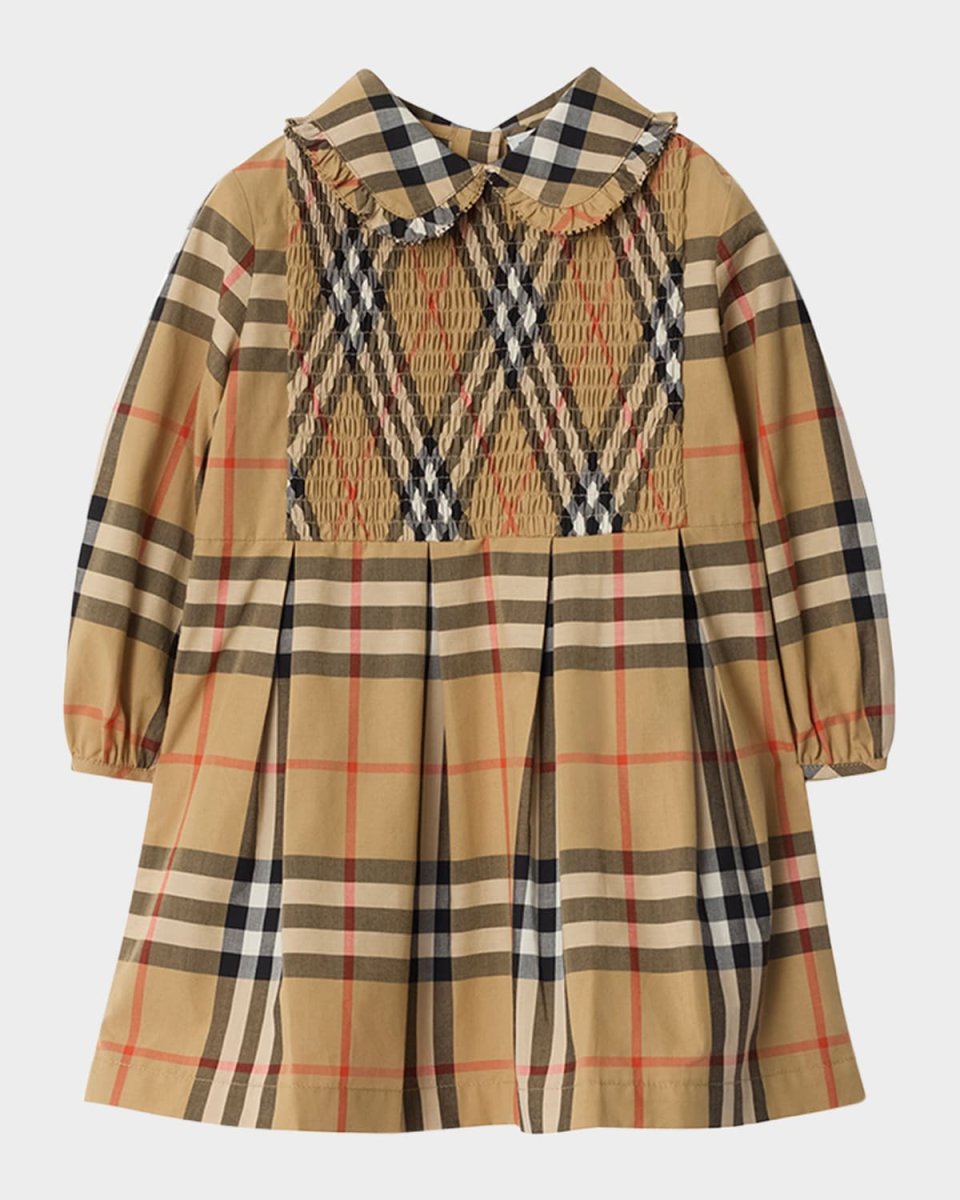 Girl's Ida Smocked Cotton Check Dress, Size 12M-